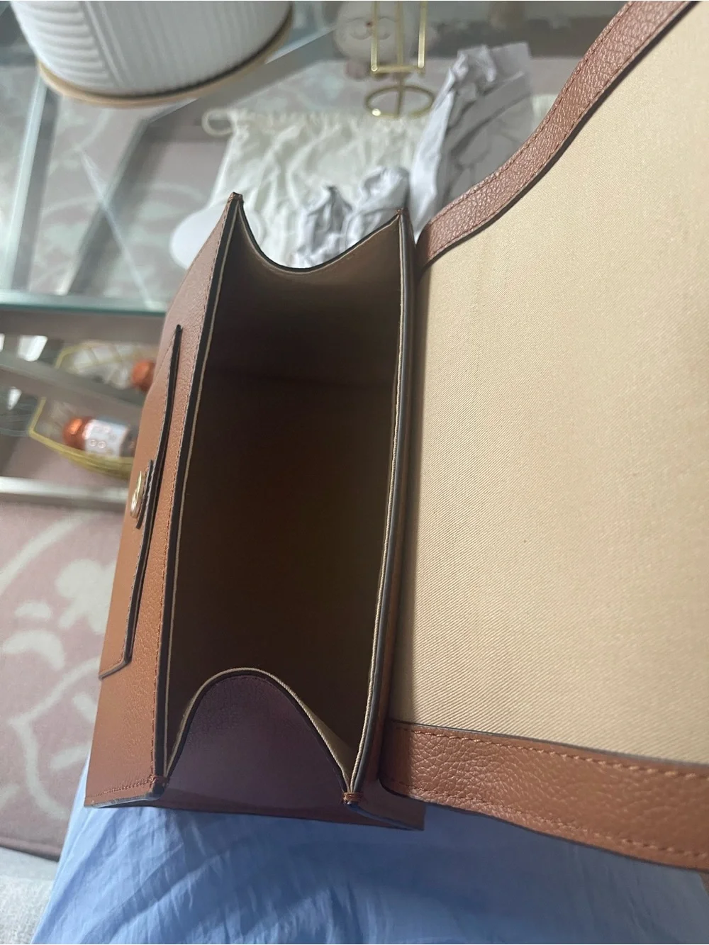 NWT See By Chloé Brown Suede & Leather Top-Handle Satchel with Braided Ring
